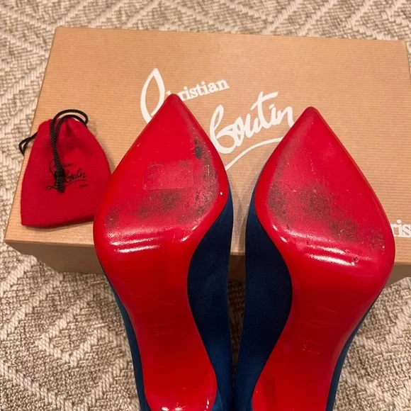 Christian Louboutin Teal Heels - Picture 3 of 5